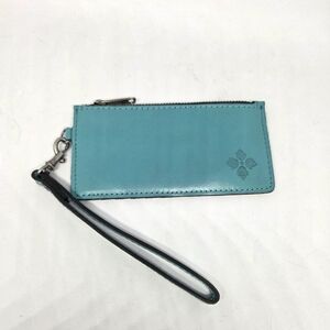 Patricia Nash 100% Blue Teal Leather Small RFID Card/Coin Wristlet ~ NWOT